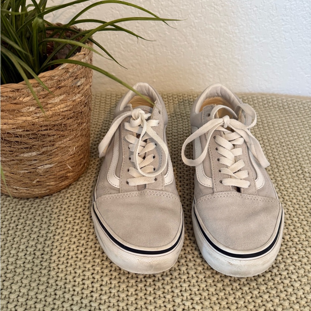VANS Light Gray Suede and Canvas Sneakers